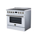 Forno Torino 36 Inch Induction Range, 10,900W Cooktop, 5.36 Cu. Ft. True Convection Oven, Air Fry, Air Sous Vide, Smudge Resistant, White - FFSIN0936-36WHT