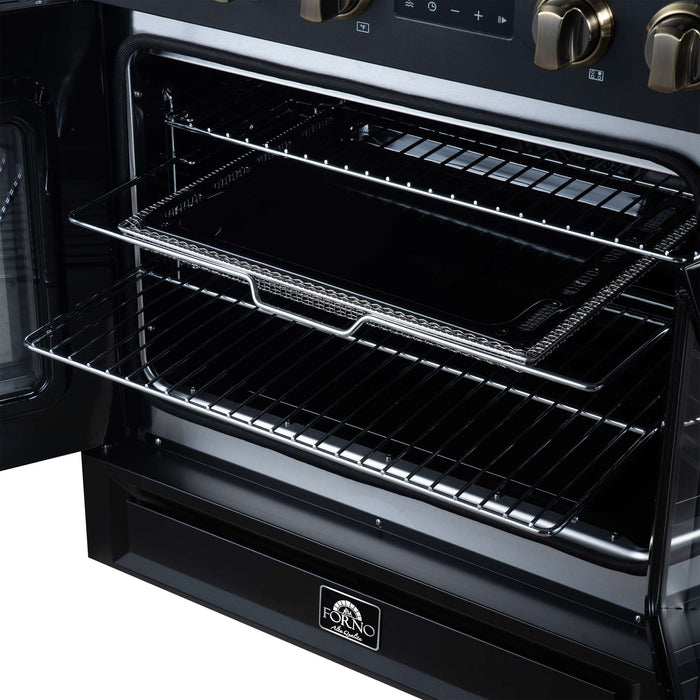 Torino French Door 30 Inch Induction Range with Air Fryer, Air Sous Vide & True Convection, Dual Broiler, Black
