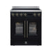 Torino French Door 30 Inch Induction Range with Air Fryer, Air Sous Vide & True Convection, Dual Broiler, Black