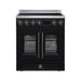 Torino French Door 30 Inch Induction Range with Air Fryer, Air Sous Vide & True Convection, Dual Broiler, Black