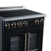 Torino French Door 30 Inch Induction Range with Air Fryer, Air Sous Vide & True Convection, Dual Broiler, Black