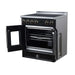 Torino French Door 30 Inch Induction Range with Air Fryer, Air Sous Vide & True Convection, Dual Broiler, Black