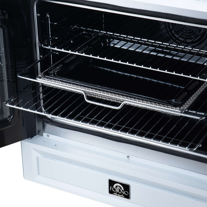 Torino French Door 30 Inch Induction Range with Air Fryer, Air Sous Vide & True Convection, Dual Broiler, White