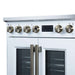 Torino French Door 30 Inch Induction Range with Air Fryer, Air Sous Vide & True Convection, Dual Broiler, White