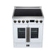 Torino French Door 30 Inch Induction Range with Air Fryer, Air Sous Vide & True Convection, Dual Broiler, White