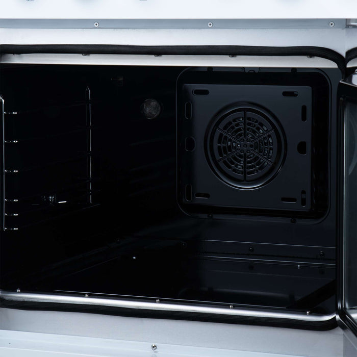Torino French Door 30 Inch Induction Range with Air Fryer, Air Sous Vide & True Convection, Dual Broiler, White