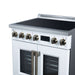 Torino French Door 30 Inch Induction Range with Air Fryer, Air Sous Vide & True Convection, Dual Broiler, White