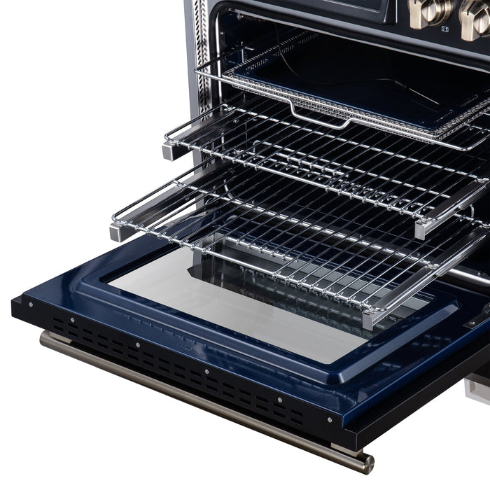 Forno Maximus 30 Inch Induction Range, 8,800 Total Cooktop, 4.32 Cu. Ft. True Convection Oven, Air Fryer, Air Sous Vide, Black - FFSIN0968-30BLK