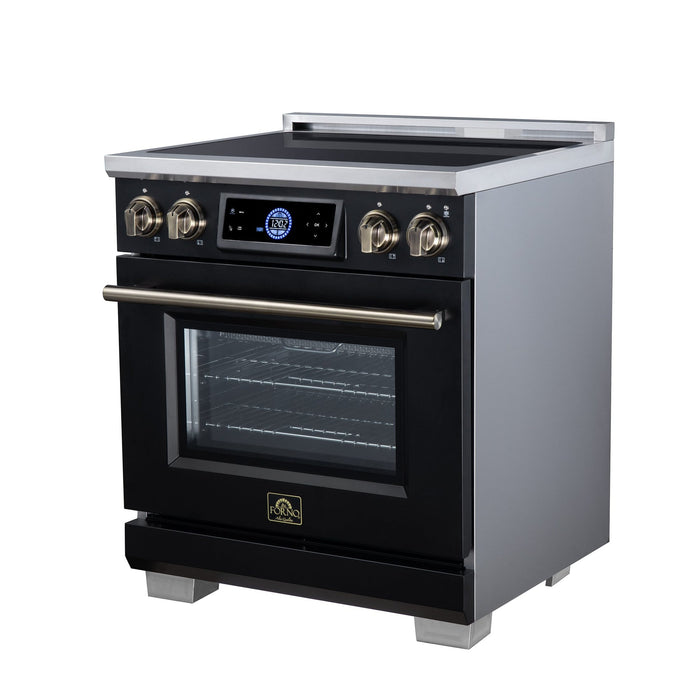 Forno Maximus 30 Inch Induction Range, 8,800 Total Cooktop, 4.32 Cu. Ft. True Convection Oven, Air Fryer, Air Sous Vide, Black - FFSIN0968-30BLK