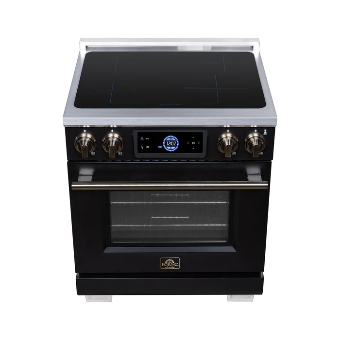 Forno Maximus 30 Inch Induction Range, 8,800 Total Cooktop, 4.32 Cu. Ft. True Convection Oven, Air Fryer, Air Sous Vide, Black - FFSIN0968-30BLK