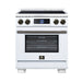 Forno Maximus 30 Inch Induction Range, 8,800 Total Cooktop, 4.32 Cu. Ft. True Convection Oven, Air Fryer, Air Sous Vide, White - FFSIN0968-30WHT