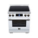 Forno Maximus 30 Inch Induction Range, 8,800 Total Cooktop, 4.32 Cu. Ft. True Convection Oven, Air Fryer, Air Sous Vide, White - FFSIN0968-30WHT