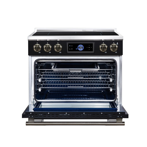 Forno Maximus 36 Inch Induction Range, 10,900 Total Cooktop, 5.36 Cu. Ft. True Convection Oven, Air Fryer, Air Sous Vide, Black - FFSIN0968-36BLK