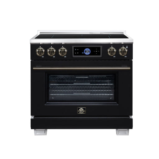 Forno Maximus 36 Inch Induction Range, 10,900 Total Cooktop, 5.36 Cu. Ft. True Convection Oven, Air Fryer, Air Sous Vide, Black - FFSIN0968-36BLK