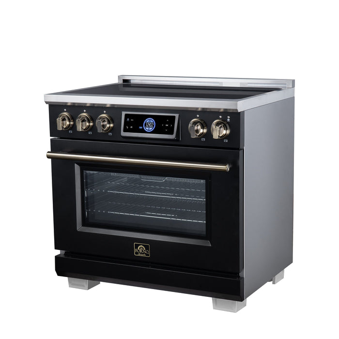 Forno Maximus 36 Inch Induction Range, 10,900 Total Cooktop, 5.36 Cu. Ft. True Convection Oven, Air Fryer, Air Sous Vide, Black - FFSIN0968-36BLK