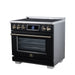 Forno Maximus 36 Inch Induction Range, 10,900 Total Cooktop, 5.36 Cu. Ft. True Convection Oven, Air Fryer, Air Sous Vide, Black - FFSIN0968-36BLK