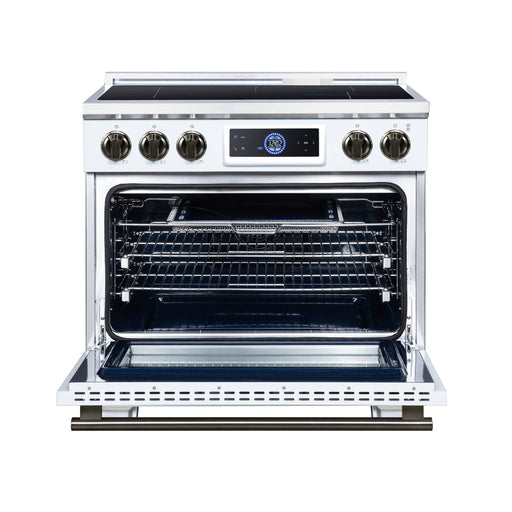 Forno Maximus 36 Inch Induction Range, 10,900 Total Cooktop, 5.36 Cu. Ft. True Convection Oven, Air Fryer, Air Sous Vide, White - FFSIN0968-36WHT
