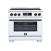 Forno Maximus 36 Inch Induction Range, 10,900 Total Cooktop, 5.36 Cu. Ft. True Convection Oven, Air Fryer, Air Sous Vide, White - FFSIN0968-36WHT