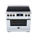 Forno Maximus 36 Inch Induction Range, 10,900 Total Cooktop, 5.36 Cu. Ft. True Convection Oven, Air Fryer, Air Sous Vide, White - FFSIN0968-36WHT