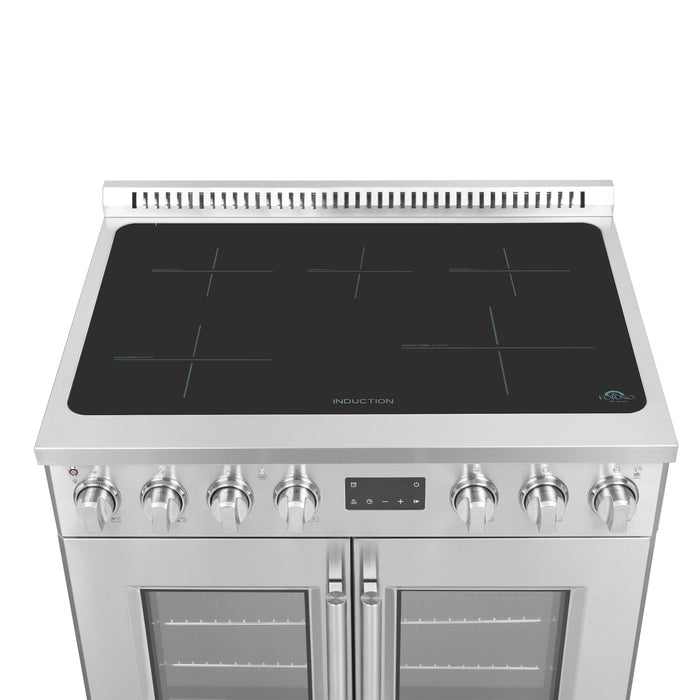 Forno Torino 36 Inch French Door Induction Range with Air Fryer and True Convection Oven