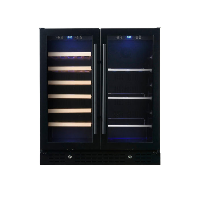 Kings Bottle 30" Combination Beer and Wine Cooler with Low-E Glass Door - KBU165BW-SS