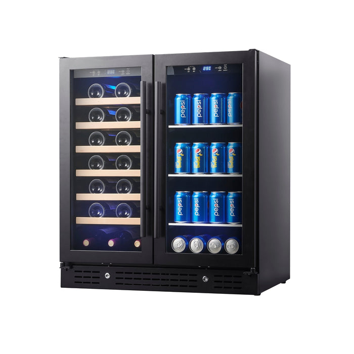 Kings Bottle 30" Combination Beer and Wine Cooler with Low-E Glass Door - KBU165BW-SS