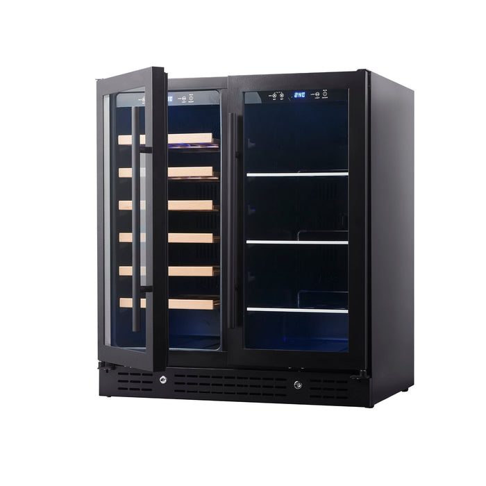 Kings Bottle 30" Combination Beer and Wine Cooler with Low-E Glass Door - KBU165BW-SS