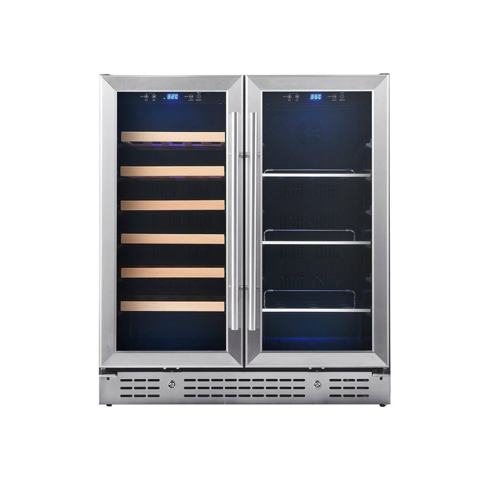 Kings Bottle 30" Combination Beer and Wine Cooler with Low-E Glass Door - KBU165BW-SS