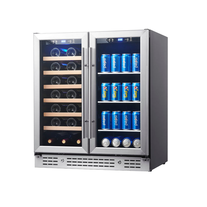 Kings Bottle 30" Combination Beer and Wine Cooler with Low-E Glass Door - KBU165BW-SS
