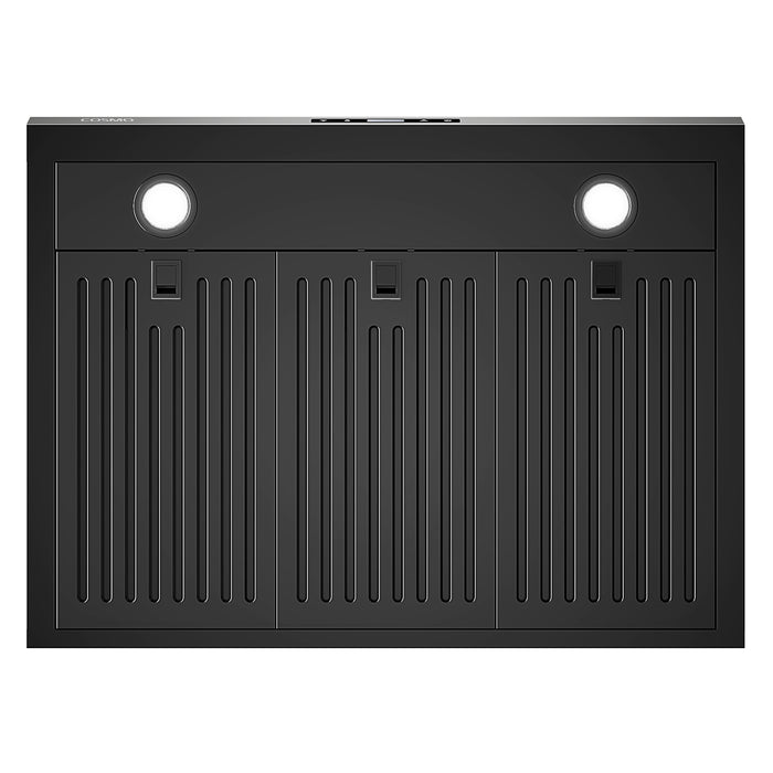 Cosmo 30 in. Haven Collection 500 CFM Ducted Under Cabinet Range Hood, Touch Controls, LED Lights in Matte Black - COS-KS6U30-BK
