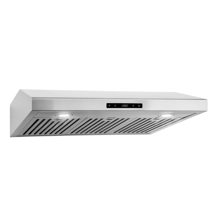 Cosmo 30 in. Under Cabinet Range Hood with Digital Touch Controls, 3-Speed Fan, LED Lights and Permanent Filters in Stainless Steel - COS-KS6U30