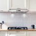 Cosmo 30 in. Under Cabinet Range Hood with Digital Touch Controls, 3-Speed Fan, LED Lights and Permanent Filters in Stainless Steel - COS-KS6U30