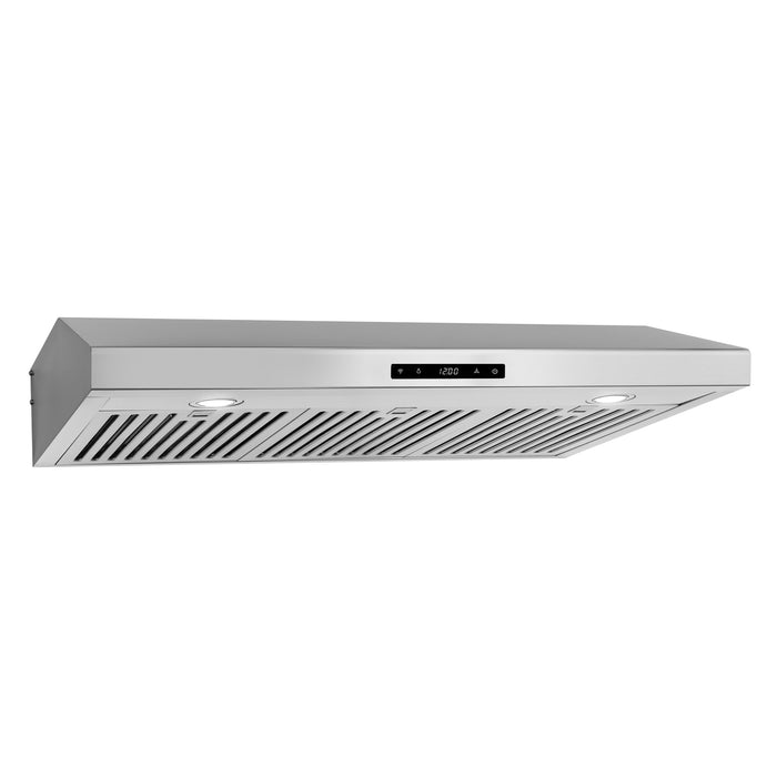 Cosmo 36 in. Under Cabinet Range Hood with Digital Touch Controls, 3-Speed Fan, LED Lights and Permanent Filters in Stainless Steel - COS-KS6U36