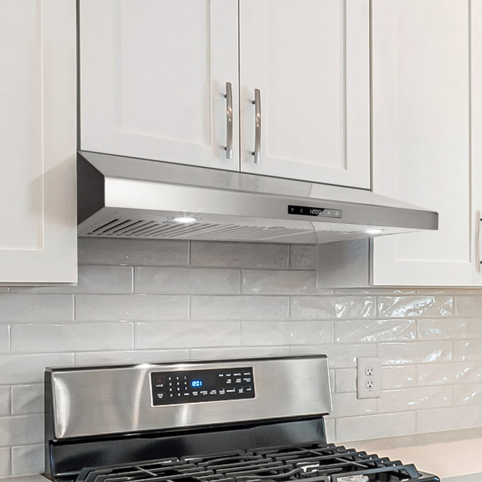 Cosmo 36 in. Under Cabinet Range Hood with Digital Touch Controls, 3-Speed Fan, LED Lights and Permanent Filters in Stainless Steel - COS-KS6U36