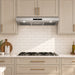 Cosmo 36 in. Under Cabinet Range Hood with Digital Touch Controls, 3-Speed Fan, LED Lights and Permanent Filters in Stainless Steel - COS-KS6U36