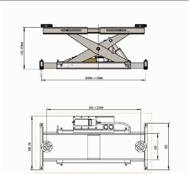KATOOL KT-4M110PA 11,000 lb 4-Post Alignment Lift with 7,000 lb Rolling Jack
