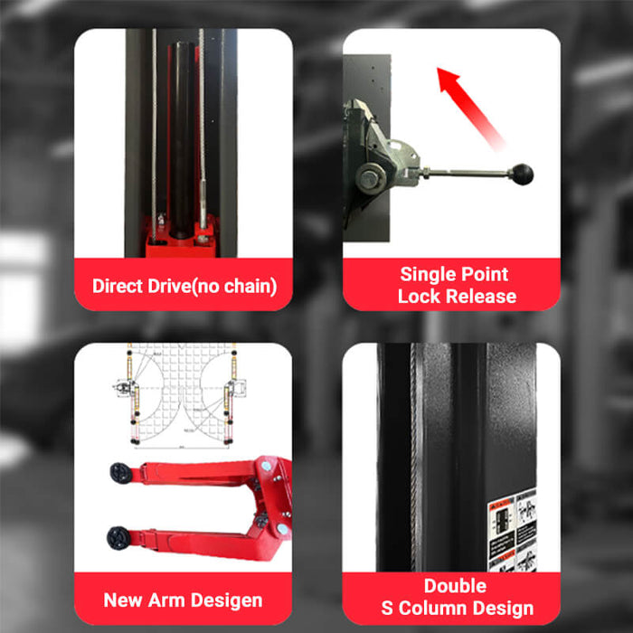 Katool KT-AS110D 11,000 lb Asymmetrical 2 Post Car Lift