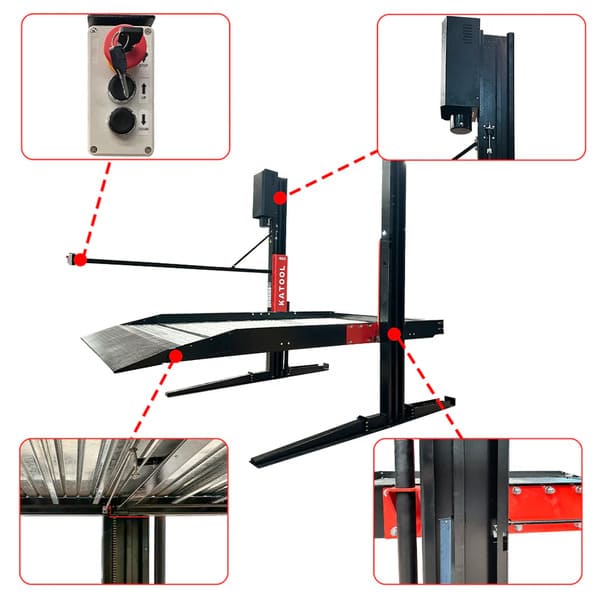 Katool KT-P2700 6,600 lb 2-Post Floor Plate Parking Lift
