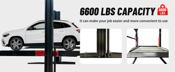 Katool KT-P2700 6,600 lb 2-Post Floor Plate Parking Lift