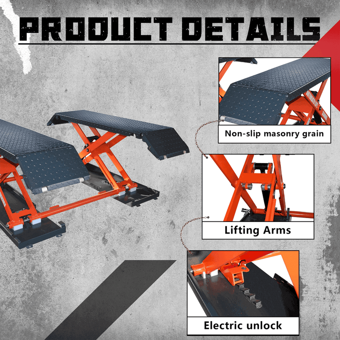 Katool KT-X85 8,000 lb Electric Mid-Rise Scissor Lift — Garage Car Lift