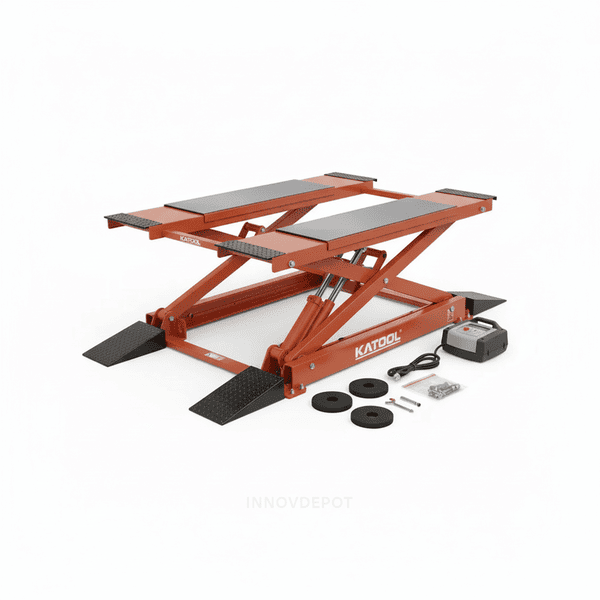 Katool X90E 8000 lbs Electric Mid Rise Car Lift | InnovDepot Katool X90E 8000 lbs Electric Mid Rise Car Lift | InnovDepot