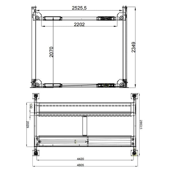 Katool KT-4H950 4-Post Car Lift | 9,500 lb Vehicle Storage Lift