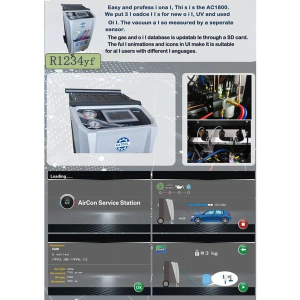 User Guide Interface of Katool KT-AC2100 AC Recovery Machine

