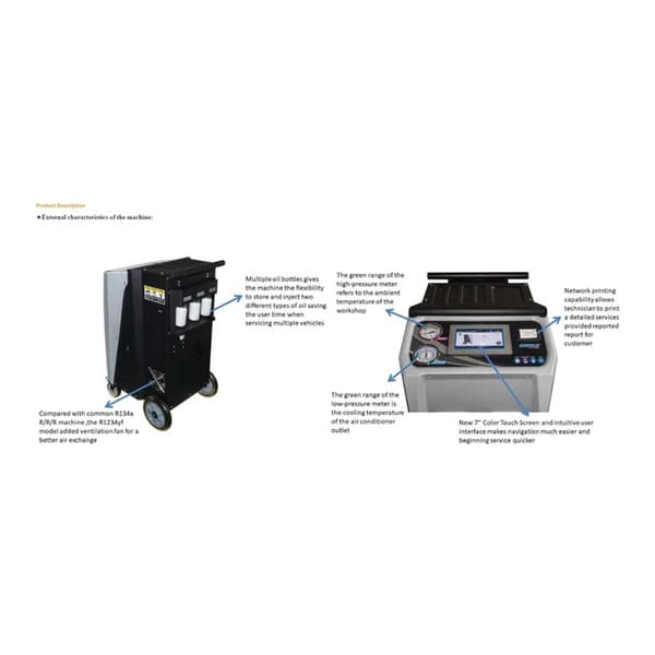 Product Information Display for Katool KT-AC2100 AC Recovery Machine

