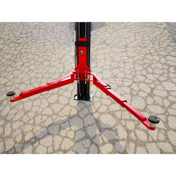 Extended Open Arm Position of Katool KT-AS110D Asymmetrical 2 Post Lift

