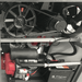 Close-up of the Katool KT-308 tire changer’s motor and drive belt assembly for efficient power transmission.