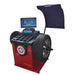 Katool KT-B750 wheel balancer machine with digital display and mounted wheel for precision balancing.