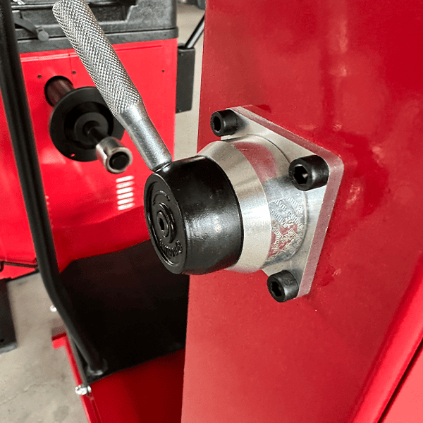 Durable adjustment lever on the Katool KT-B795L wheel balancer for secure and precise wheel balancing operations.