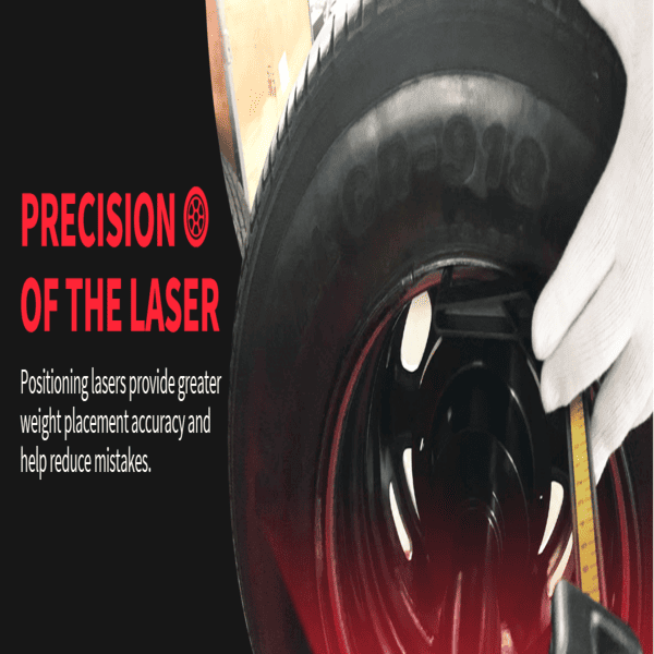 Katool KT-B795L wheel balancer with laser positioning for accurate weight placement and fewer mistakes.