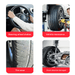 Graphic showing common tire issues like steering wheel shakes, vehicle resonance, tire wear, and damaged shock absorbers solved by Katool KT-B795L wheel balancer.